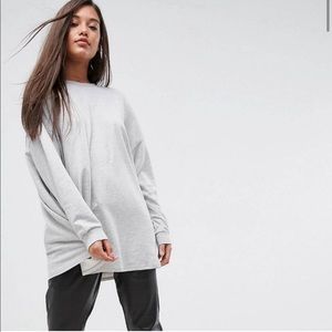 ASOS Grey Oversize Sweatshirt Long Sleeve Pullover